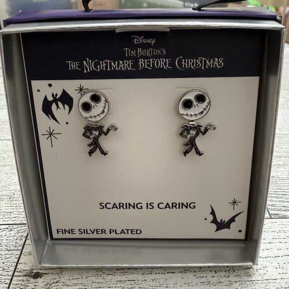 Jack Skeleton Tim Burton’s Nightmare Before Christmas Earrings Scaring is Caring - Picture 1 of 5